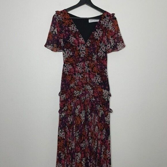 Fame and Partners Womens Size 2 Floral Print Maxi Dress - Picture 2 of 9